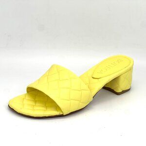 Bottega Veneta Amy Quilted Padded Leather Heels Mule Slide Sandals Shoes